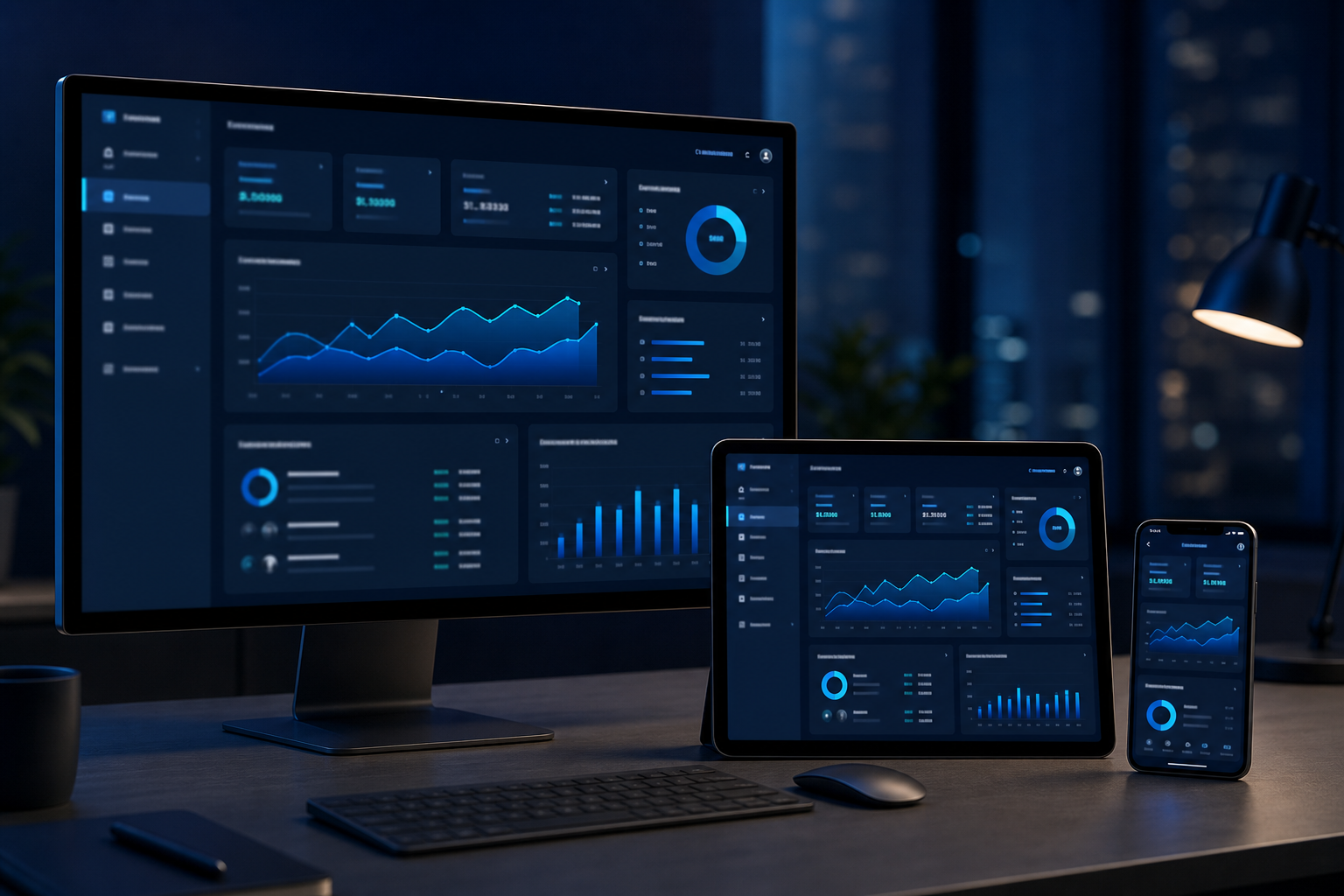 Aplicación web empresarial adaptable a computadora, tableta y teléfono